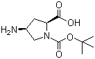 structure of CAS# 132622-66-3, (2S,4S)-4-Amino-1,2-pyrrolidinedicarboxylic acid 1-(tert-butyl) ester