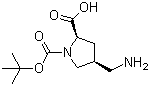 CAS # 132622-86-7, (2R-cis)-4-(Aminomethyl)-1,2-pyrrolidinedicarboxylic acid 1-(tert-butyl) ester