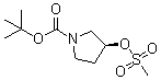 CAS # 132945-75-6, (S)-3-[(Methylsulfonyl)oxy]pyrrolidine-1-carboxylic acid tert-butyl ester, (S)-tert-Butyl 3-[(methylsulfonyl)oxy]pyrrolidine-1-carboxylate, tert-Butyl (3S)-3-[(methylsulfonyl)oxy]pyrrolidine-1-carboxylate, tert-Butyl (S)-3-[(methylsulfonyl)oxy]pyrrolidine-1-carboxylate