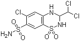 CAS # 133-67-5, Trichlormethiazide, 6-Chloro-3-(dichloromethyl)-3,4-dihydro-7-sulfamyl-1,2,4-benzothiadiazine-1,1-dioxide
