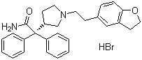 CAS # 133099-07-7, Darifenacin hydrobromide, {1-[2-(2,3-Dihydrobenzofuran-5-yl)ethyl]-3-pyrrolidnyl}-2,2-diphenylacetamide hydrobromide