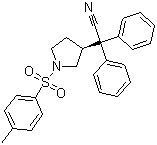 structure of CAS# 133099-09-9, (S)-1-对甲苯磺酰基-3-(1-氰基-1,1-二苯甲基)吡咯烷