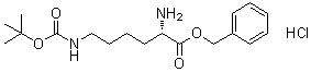 structure of CAS# 133170-57-7, N6-[(1,1-Dimethylethoxy)carbonyl]-L-lysine phenylmethyl ester monohydrochloride