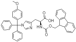 structure of CAS# 133367-33-6, N-[芴甲氧羰基]-1-[(4-甲氧基苯基)二苯基甲基]-L-组氨酸