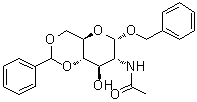 structure of CAS# 13343-63-0, 苄基 2-乙酰氨基-2-脱氧-4,6-O-亚苄基-alpha-D-吡喃葡萄糖苷