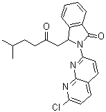 CAS # 133737-32-3, Pagoclone, (+)-2-(7-Chloro-1,8-naphthyridin-2-yl)-2,3-dihydro-3-(5-methyl-2-oxohexyl)-1H-isoindol-1-one, (+)-RP 59037, IP 456, Pagoclone, RP 62955