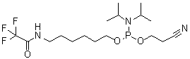 structure of CAS# 133975-85-6, N,N-Bis(1-methylethyl)phosphoramidous acid 2-cyanoethyl [6-[(2,2,2-trifluoroacetyl)amino]hexyl] ester