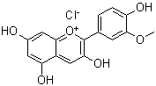 CAS # 134-01-0, Paeonidin, 3,4',5,7-Tetrahydroxy-3'-methoxy-2-phenylbenzopyrylium chloride, Peonidin chloride, Peonidol chloride, YGM 6
