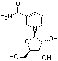 CAS # 1341-23-7, Nicotinamide ribose, 1-[(2R,3R,4S,5R)-3,4-dihydroxy-5-(hydroxymethyl)oxolan-2-yl]pyridin-1-ium-3-carboxamide