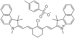 CAS # 134127-48-3, 2-[2-[2-Chloro-3-[2-(1,3-dihydro-1,1,3-trimethyl-2H-benz[e]indol-2-ylidene)ethylidene]-1-cyclohexen-1-yl]ethenyl]-1,1,3-trimethyl-1H-benz[e]indolium salt with 4-methylbenzenesulfonate (1:1)