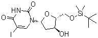 structure of CAS# 134218-81-8, 2'-Deoxy-5'-O-[(1,1-dimethylethyl)dimethylsilyl]-5-iodouridine