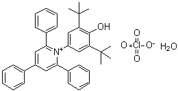 CAS 登录号：1346456-47-0, 1-[3,5-二(叔丁基)-4-羟基苯基]-2,4,6-三苯基吡啶鎓高氯酸盐一水合物