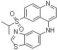 structure of CAS# 1346546-69-7, N-5-苯并噻唑基-6-[(1-甲基乙基)磺酰基]-4-喹啉胺