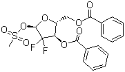structure of CAS# 134877-42-2, 2-Deoxy-2,2-difluoro-alpha-D-erythro-pentofuranose 3,5-dibenzoate 1-methanesulfonate