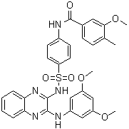 structure of CAS# 1349796-36-6, N-[4-[[[3-[(3,5-二甲氧基苯基)氨基]-2-喹喔啉基]氨基]磺酰基]苯基]-3-甲氧基-4-甲基苯甲酰胺