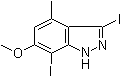 CAS # 1352397-42-2, 3,7-Diiodo-6-methoxy-4-methyl-1H-indazole