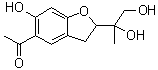 1-[2-(1,2-Dihydroxy-1-methylethyl)-2,3-dihydro-6-hydroxy-5-benzofuranyl]ethanone molecular structure (CAS 135531-75-8)