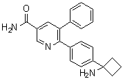 CAS # 1357158-81-6, 6-[4-(1-Aminocyclobutyl)phenyl]-5-phenyl-3-pyridinecarboxamide