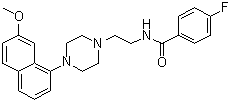 CAS # 135722-25-7, 4-Fluoro-N-[2-[4-(7-methoxy-1-naphthalenyl)-1-piperazinyl]ethyl]benzamide