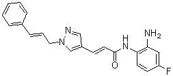 structure of CAS# 1357389-11-7, (2E)-N-(2-氨基-4-氟苯基)-3-[1-(3-苯基-2-丙烯-1-基)-1H-吡唑-4-基]-2-丙烯酰胺