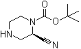 structure of CAS# 1359658-44-8, (2R)-2-Cyano-1-piperazinecarboxylic acid 1,1-dimethylethyl ester