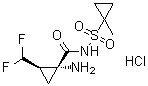 structure of CAS# 1360828-80-3, (1R,2R)-1-氨基-2-(二氟甲基)-N-[(1-甲基环丙基)磺酰基]环丙烷甲酰胺盐酸盐