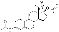 CAS # 13635-15-9, 17alpha-Ethynyl-18-methylestra-3,5-diene-3,17beta-diol diacetate