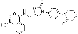 CAS # 1365267-37-3, (S)-2-(((2-Oxo-3-(4-(3-oxomorpholino)phenyl)oxazolidin-5-yl)methyl)carbamoyl)benzoic acid