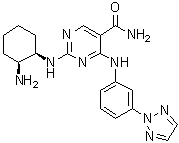 2-[[(1R,2S)-2-Aminocyclohexyl]amino]-4-[[3-(2H-1,2,3-triazol-2-yl)phenyl]amino]-5-pyrimidinecarboxamide molecular structure (CAS 1370261-96-3)