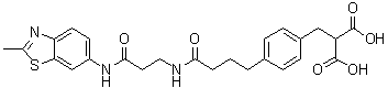 structure of CAS# 1370290-34-8, 2-[[4-[4-[[3-[(2-甲基-6-苯并噻唑基)氨基]-3-氧代丙基]氨基]-4-氧代丁基]苯基]甲基]丙二酸