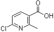structure of CAS# 137129-98-7, 6-氯-2-甲基-3-吡啶甲酸