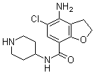 structure of CAS# 137211-64-4, 4-Amino-5-chloro-2,3-dihydro-N-4-piperidinyl-7-benzofurancarboxamide