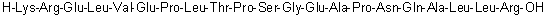 CAS # 137348-21-1, L-Lysyl-L-arginyl-L-alpha-glutamyl-L-leucyl-L-valyl-L-alpha-glutamyl-L-prolyl-L-leucyl-L-threonyl-L-prolyl-L-serylglycyl-L-alpha-glutamyl-L-alanyl-L-prolyl-L-asparaginyl-L-glutaminyl-L-alanyl-L-leucyl-L-leucyl-L-arginine