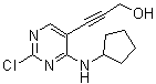 structure of CAS# 1374639-76-5, 3-[2-氯-4-(环戊基氨基)-5-嘧啶基]-2-丙炔-1-醇
