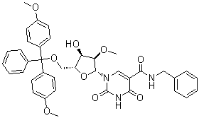 CAS # 1374692-38-2, 5'-O-[Bis(4-methoxyphenyl)phenylmethyl]-2'-O-methyl-5-[[(phenylmethyl)amino]carbonyl]uridine