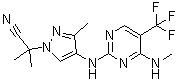 CAS # 1374828-69-9, alpha,alpha,3-Trimethyl-4-[[4-(methylamino)-5-(trifluoromethyl)-2-pyrimidinyl]amino]-1H-pyrazole-1-acetonitrile