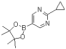 structure of CAS# 1375301-91-9, 2-(Cyclopropyl)pyrimidine-5-boronic acid pinacol ester