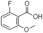CAS # 137654-21-8, 2-Fluoro-6-methoxybenzoic acid, 6-Fluoro-2-methoxybenzoic acid, 6-Fluoro-o-anisic acid