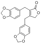 structure of CAS# 137809-97-3, 2,3-Bis(3,4-methylenedioxybenzyl)but-2-en-4-olide