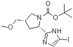 CAS 登录号：1378391-86-6, (2S,4S)-2-(5-碘-1H-咪唑-2-基)-4-(甲氧基甲基)-1-吡咯烷羧酸叔丁酯