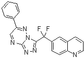 CAS # 1380344-68-2, 6-[Difluoro(6-phenyl-1,2,4-triazolo[4,3-b][1,2,4]triazin-3-yl)methyl]quinoline
