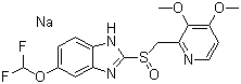 CAS # 138786-67-1, Pantoprazole sodium, 5-(Difluoromethoxy)-2-(((3,4-dimethoxy-2-pyridinyl)methyl) sulfinyl)-1H-benzimidazole sodium