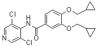 structure of CAS# 1391052-24-6, 3,4-二(环丙基甲氧基)-N-(3,5-二氯-4-吡啶基)苯甲酰胺