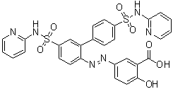 CAS # 1391062-37-5, 5-[2-[4',5-Bis[(2-pyridinylamino)sulfonyl][1,1'-biphenyl]-2-yl]diazenyl]-2-hydroxybenzoic acid