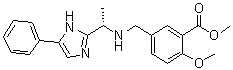 structure of CAS# 1391712-57-4, 2-甲氧基-5-[[[(1S)-1-(5-苯基-1H-咪唑-2-基)乙基]氨基]甲基]苯甲酸甲酯