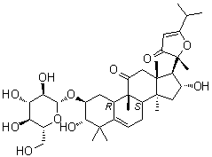 CAS # 1391826-61-1, Picfeltarraegenin X, (2beta,3alpha,9beta,10alpha,16alpha)-2-(beta-D-Glucopyranosyloxy)-20,24-epoxy-3,16-dihydroxy-9-methyl-19-norlanosta-5,23-diene-11,22-dione