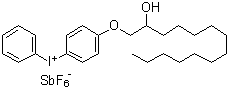 structure of CAS# 139301-16-9, [4-[(2-Hydroxytetradecyl)oxy]phenyl]phenyliodonium hexafluoroantimoniate