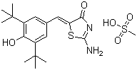 CAS 登录号：139340-56-0, 甲磺酸达布非龙, (5Z)-2-氨基-5-[(3,5-二叔丁基-4-羟基苯基)亚甲基]-1,3-噻唑-4-酮甲磺酸盐