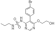structure of CAS# 1393813-43-8, N-[5-(4-溴苯基)-6-(2-羟基乙氧基)-4-嘧啶基]-N'-丙基氨基磺酰胺