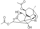 CAS # 1394-48-5, Guan-fu base A, Acehytisine, Kwan-fu base A, (2alpha,11alpha,13R)-Hetisan-2,11,13,14-tetrol 2,13-diacetate